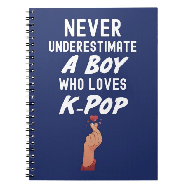 Caderno Espiral Marinho Blue Kpop Presente Para Menino Para Crianç (Frente)