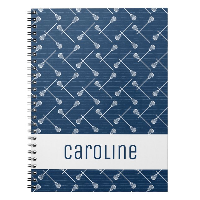 Caderno Espiral Marinho Blue Lacrosse White Sticks (Frente)