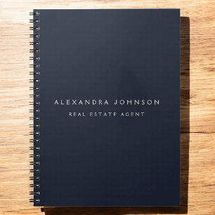 Caderno Espiral Marinho Blue Modern Elegant Professional Classy