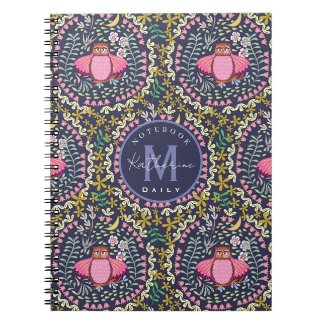 Caderno Espiral Marinho do Owl Folk (Frente)