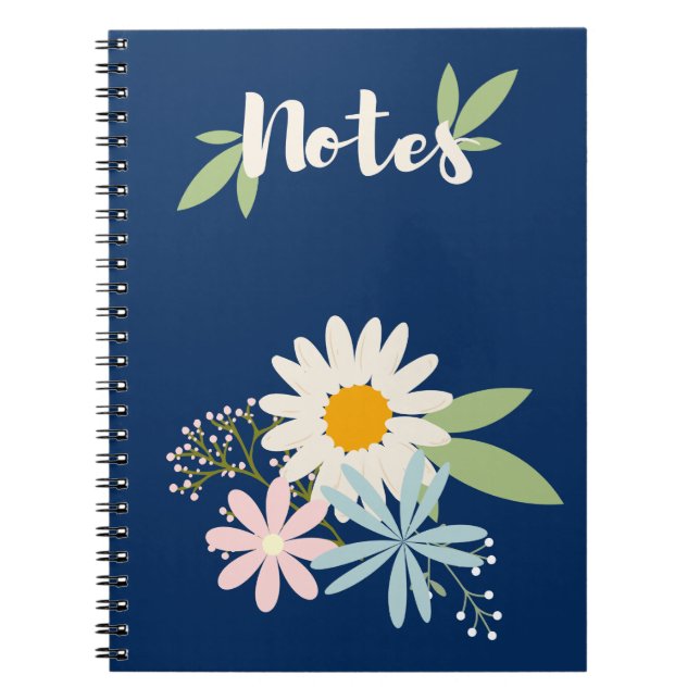 Caderno Espiral Marinho Floral (Frente)