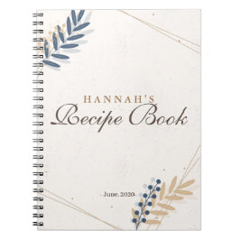 Caderno Espiral Marinho Rústico Floral Receita do Chá de panela Do