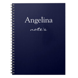 Caderno Espiral Marinho Simples Azul Personalizado Adicionar Seu N