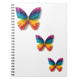 Caderno Espiral Mariposa de origami multicolor