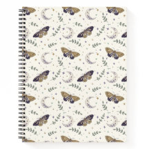 Caderno Espiral Mariposa e Lua 21,59cm x 27,94cm