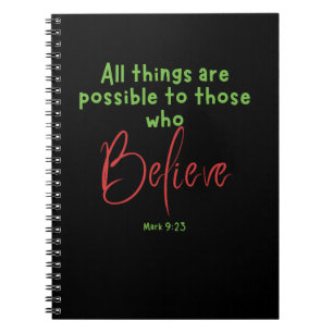 Caderno Espiral Mark 9:23 Acreditar na Escritura