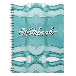 Caderno Espiral Mármore Azul Claro Padrão Moderno Elegante
