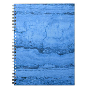 Caderno Espiral Mármore azul de padrão Granito Elegante