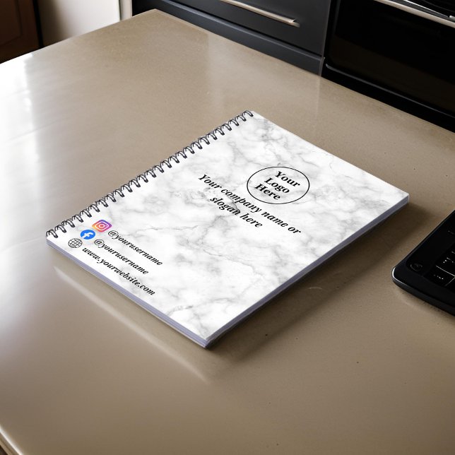 Caderno Espiral Mármore branco (Criador carregado)