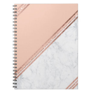 Caderno Espiral Mármore branco 2 das listras geométricas
