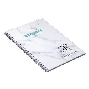 Caderno Espiral Mármore Branco Clássico e Funcional