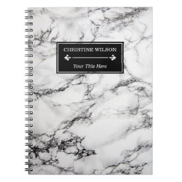 Caderno Espiral mármore branco moderno