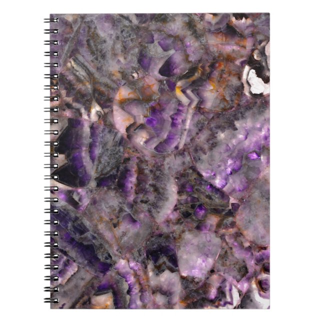 Caderno Espiral Mármore lilás de lavanda roxa Elegante (Frente)