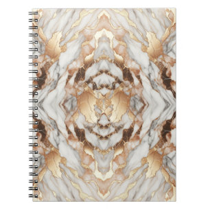 Caderno Espiral Mármore Luxuoso Glam Rosa Dourado Tendência