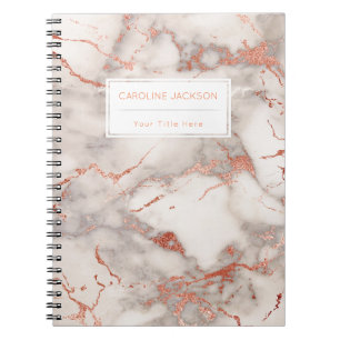 Caderno Espiral mármore rosa de chic