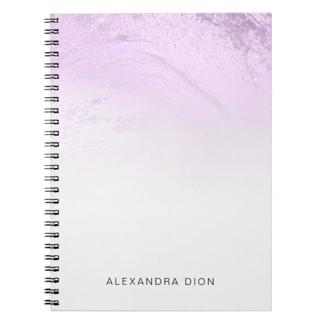 Caderno Espiral Mármore roxo mínimo elegante (Frente)