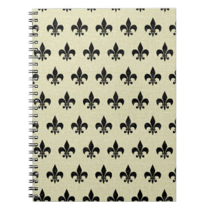 CADERNO ESPIRAL MÁRMORE ROYAL1 PRETO & LINHO BEGE