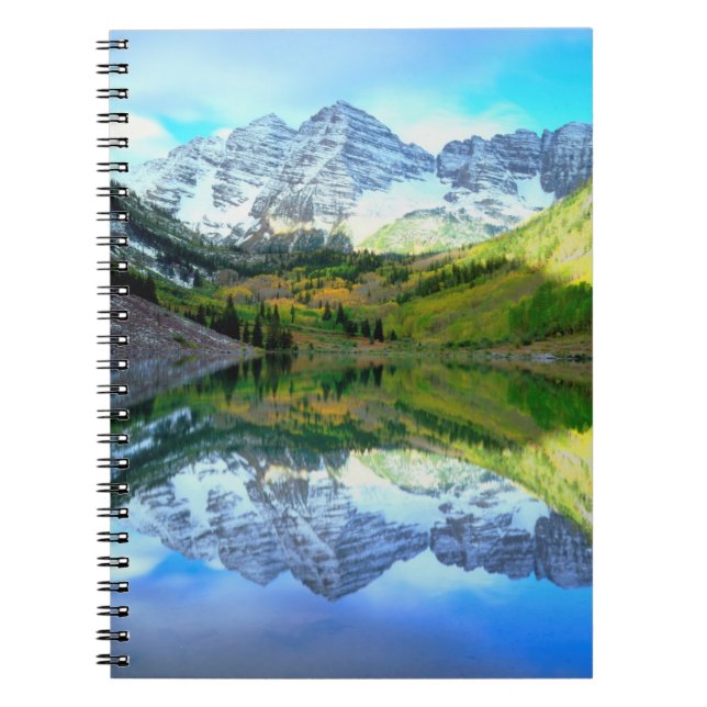 Caderno Espiral Maroon Bells refletindo no Maroon Lake (Frente)