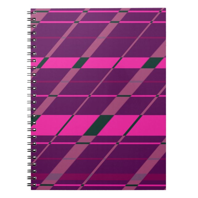 Caderno Espiral Maroon preto Abstrato Geométrico Funky (Frente)