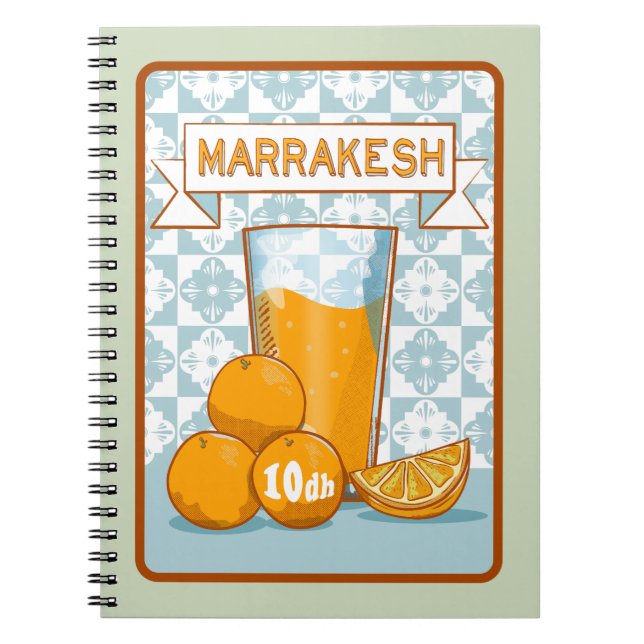 Caderno Espiral MARRAKESH Orange Juice Retro Poster (Frente)