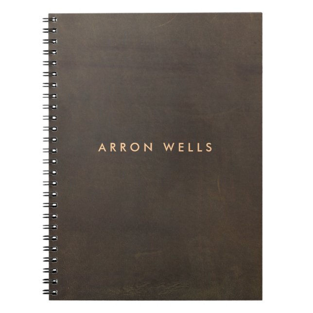 Caderno Espiral Marrom profissional elegante (Frente)