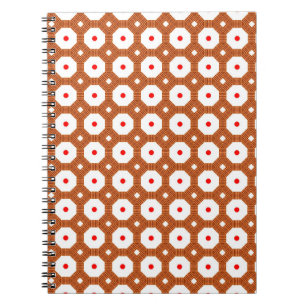 Caderno Espiral Marrom tradicional sem costura, marrom, branco e v