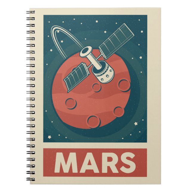 Caderno Espiral Mars Retro Galaxy Satellite (Frente)