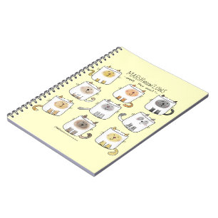 Caderno Espiral MarSHmeowLOWS Whimsical Wordplay Cat Marshmallows