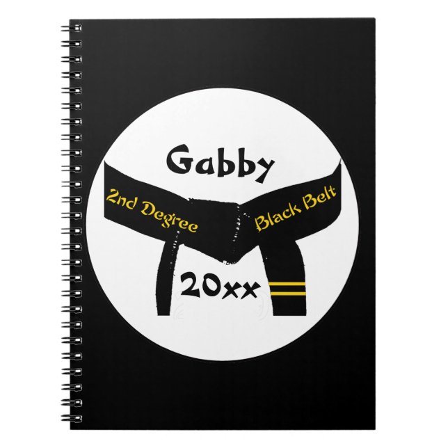 Caderno Espiral Martial Arts Second Degree Black Belt (Frente)
