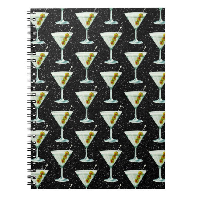 Caderno Espiral Martini Cocktail Pattern (Frente)