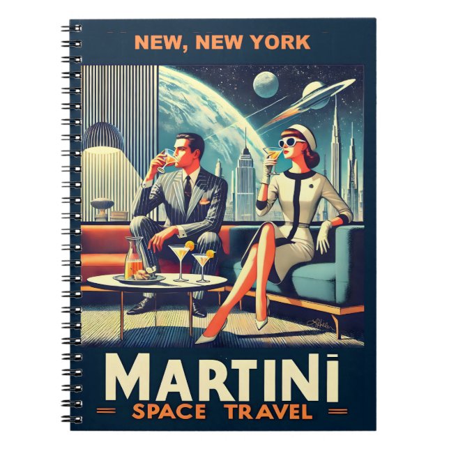 Caderno Espiral Martini Space Posteres de viagens New, Nova York (Frente)