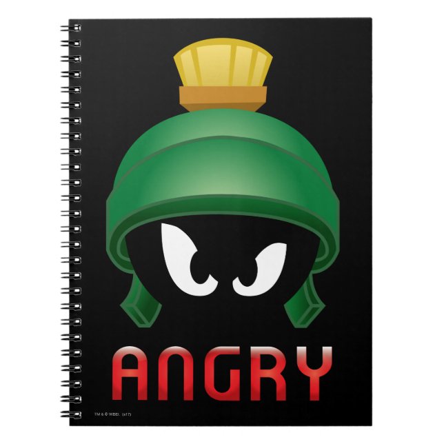 Caderno Espiral MARVIN, O Emoji Irritado MARTIAN™ (Frente)