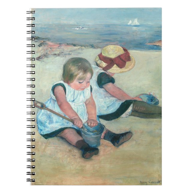 Caderno Espiral Mary Cassatt - Crianças Brincando na Praia (Frente)