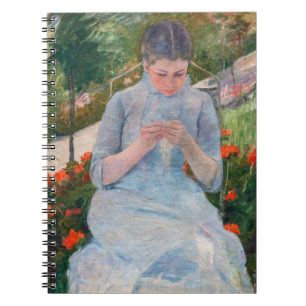 Caderno Espiral Mary Cassatt - Garota costurando um jardim