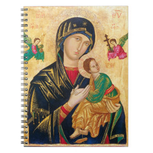 Caderno Espiral Mary e o bebê Jesus