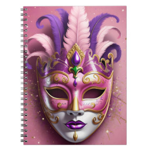Caderno Espiral Máscara colorida de carnaval