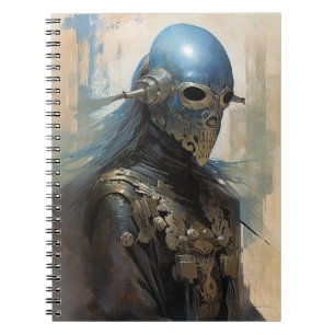 Caderno Espiral Máscara de Capacete de Visto de Ficção Científica