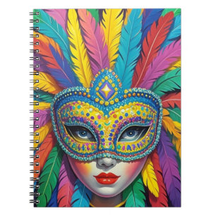 Caderno Espiral Máscara de carnaval
