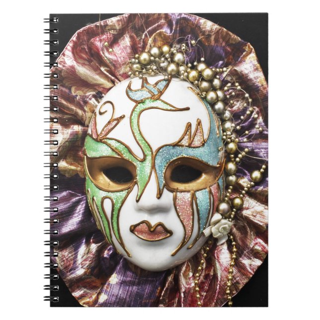 Caderno Espiral Máscara de Carnaval Decorativa (Frente)