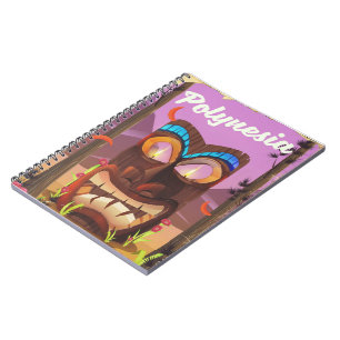 Caderno Espiral Máscara Tiki da Polinésia