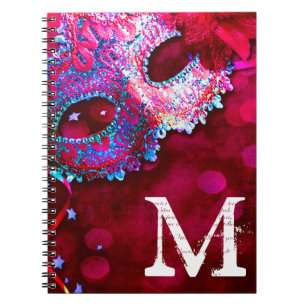 Caderno Espiral Mascarada Mask Costume Monograma Nota Inicial