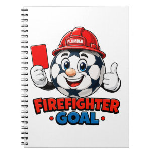 Caderno Espiral Mascote Árbitro de Futebol Bombeiro