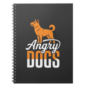 Caderno Espiral Mascote Vetor Cães Irritados