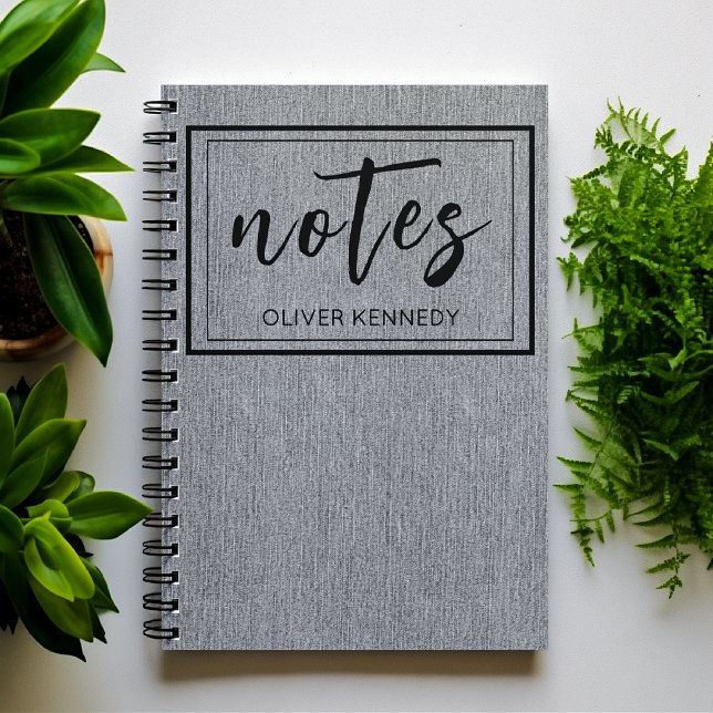 Caderno Espiral Masculine Light Grey Denim Print Classic Spiral (Criador carregado)