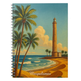 Caderno Espiral Maspalomas Meloneras Beach Gran Canária Vintage