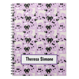 Caderno Espiral Mastiff Fawn Dog Roxo