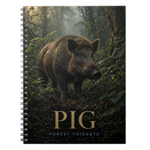 Caderno Espiral Matagal de Porco na Floresta Vida Selvagem ANIMAL