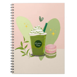 Caderno Espiral Matcha e Macarons