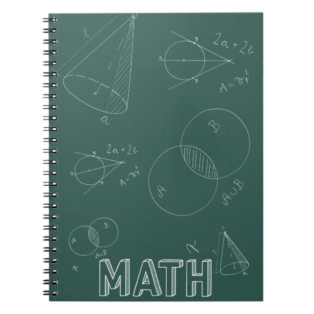 Caderno Espiral Matemática de volta ao design da escola (Frente)