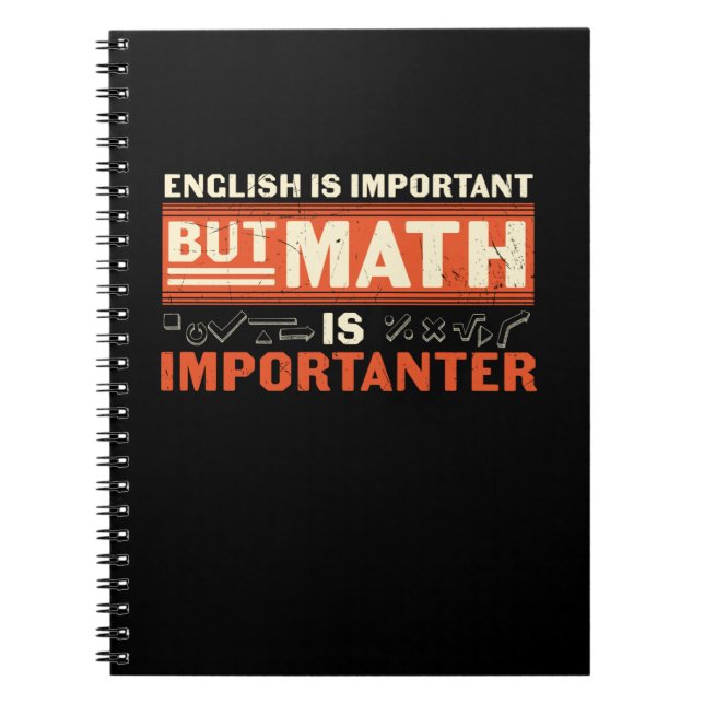 Caderno Espiral Matemática do professor de matemática é importante (Frente)